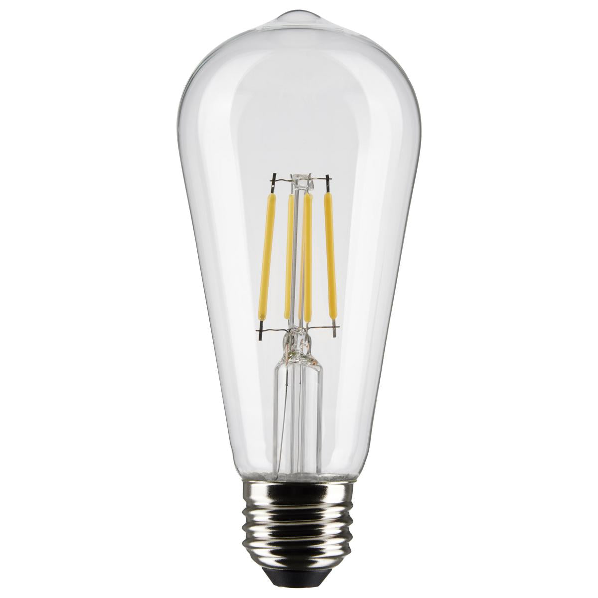 8 Watt LED ST19 Filament Bulb, 800 Lumens, Medium E26 Base, Dimmable, 120V by Satco