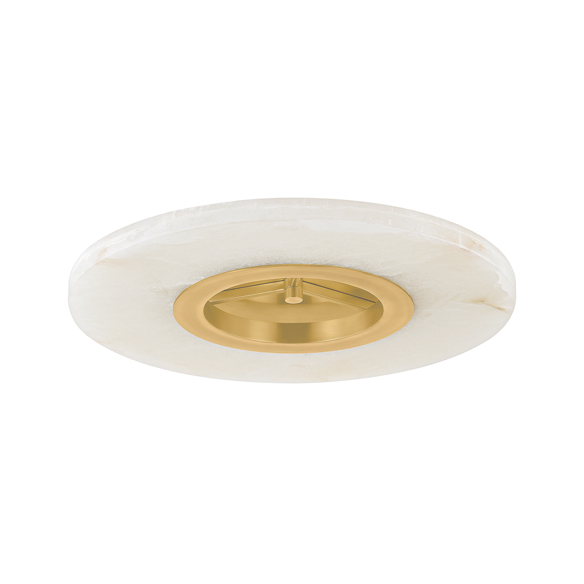 Alto Semi Flush Ceiling Light by Hudson Valley Lighting - Aged Brass with Alabaster Shade