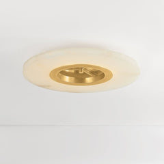 Alto Semi Flush Ceiling Light by Hudson Valley Lighting - Aged Brass with Alabaster Shade