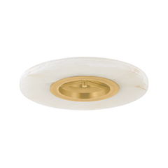 Alto Semi Flush Ceiling Light by Hudson Valley Lighting - Aged Brass with Alabaster Shade