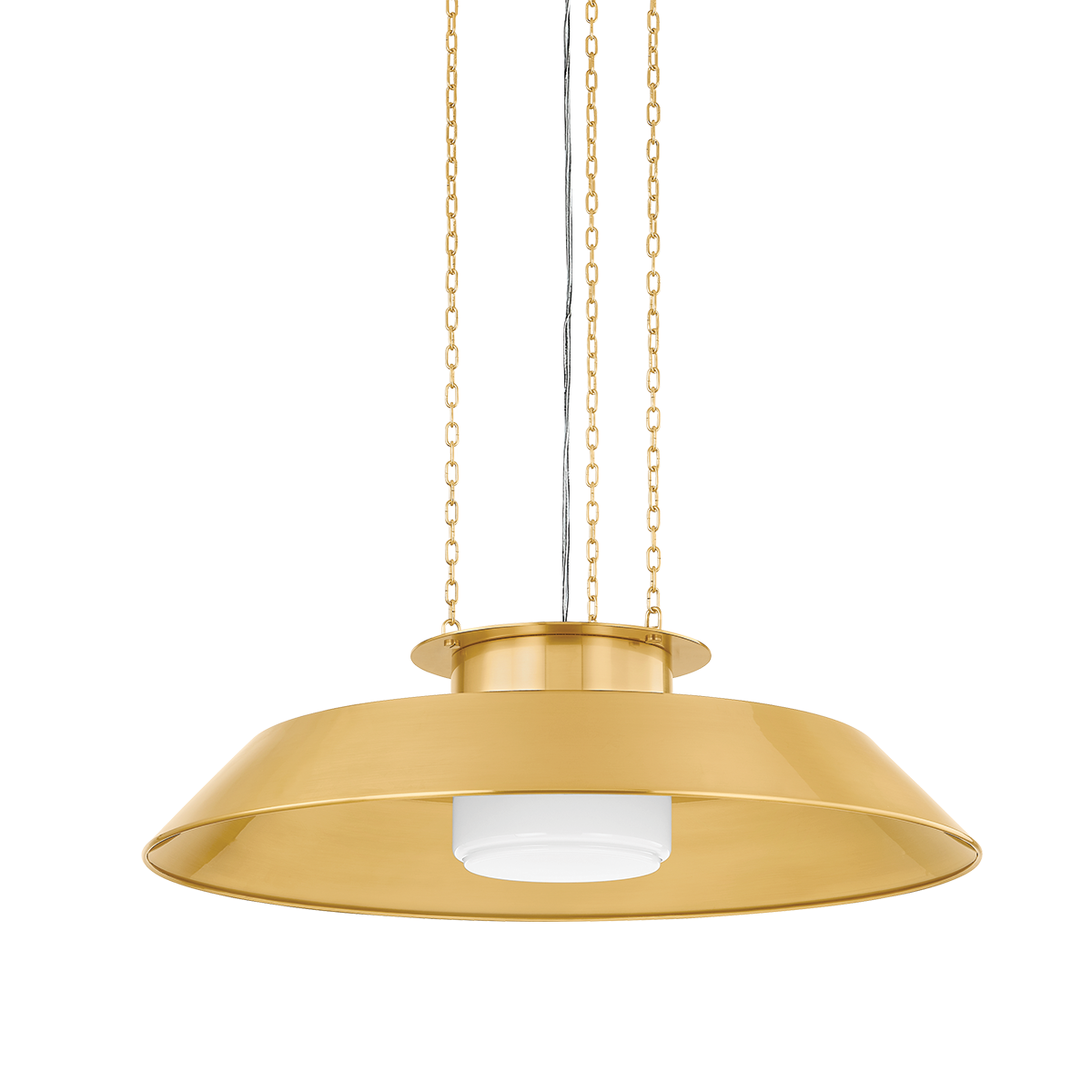 Woodrown Large Pendant Light by Hudson Valley Lighting - Adjustable, Opal Glossy Shade, Modern Design, 32" Width