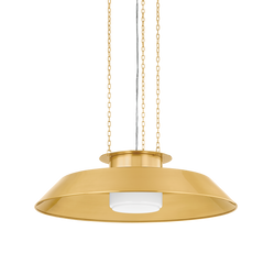 Woodrown Large Pendant Light by Hudson Valley Lighting - Adjustable, Opal Glossy Shade, Modern Design, 32" Width