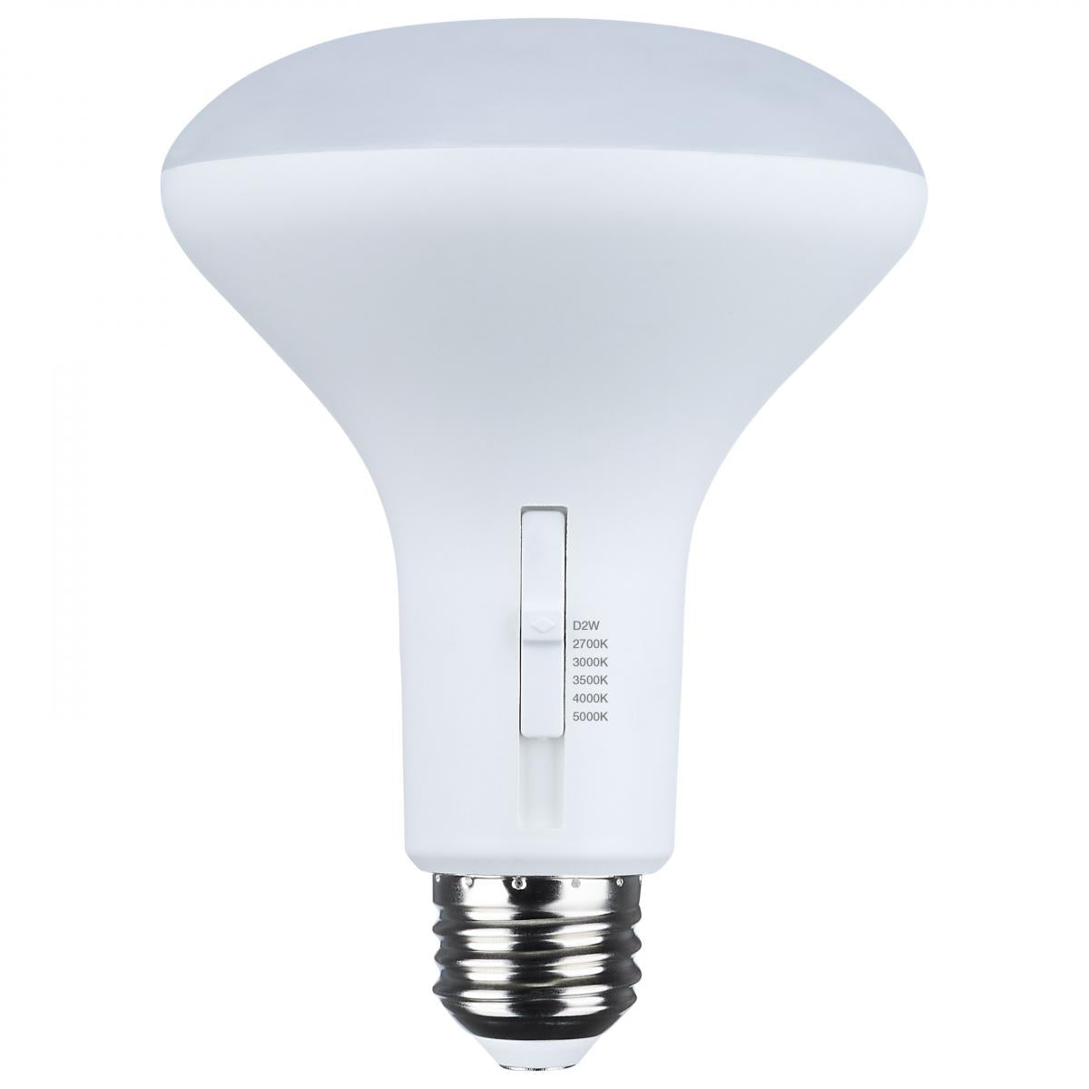 8.5W LED BR30 Bulb, 850 Lumens, CCT Selectable 2700K-5000K, Dim to Warm, E26 Base, 25,000 Hours Life