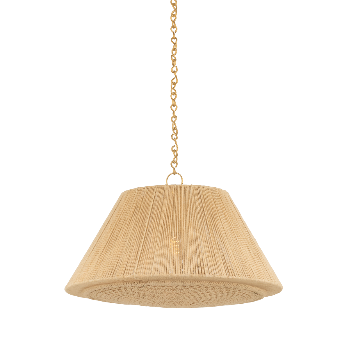 Hudson Valley Lighting Mystic Pendant 9424-AGB - Unique Jute Design, Dimmable Hanging Light, UL Damp Rated