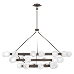 Selene Double XL Multi Tier Chandelier - 36"H x 60"W - Modern Glass Design by Fredrick Ramond