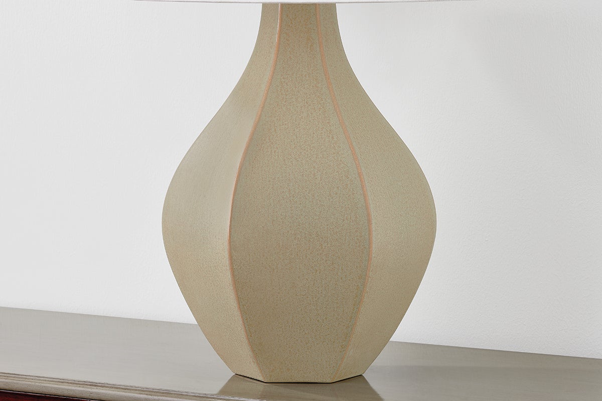 Abescon Table Lamp 28.5" H Ceramic Gourd Design with Aged Brass Finish by Hudson Valley Lighting