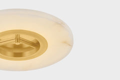 Alto Semi Flush Ceiling Light by Hudson Valley Lighting - Aged Brass with Alabaster Shade