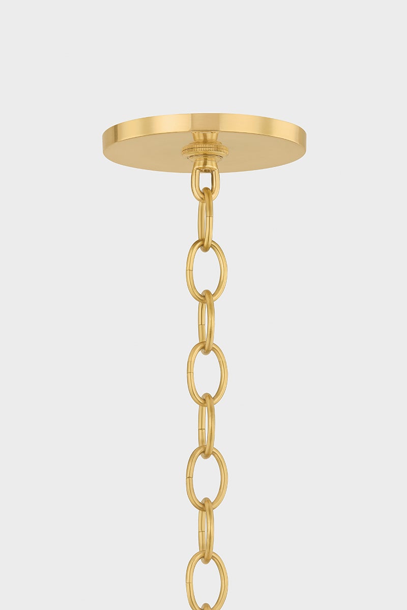 Mitzi Ambra Large Pendant Light - Hand-Blown Glass with Cappuccino Swirl Design, Aged Brass Fitter