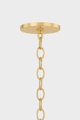 Mitzi Ambra Large Pendant Light - Hand-Blown Glass with Cappuccino Swirl Design, Aged Brass Fitter