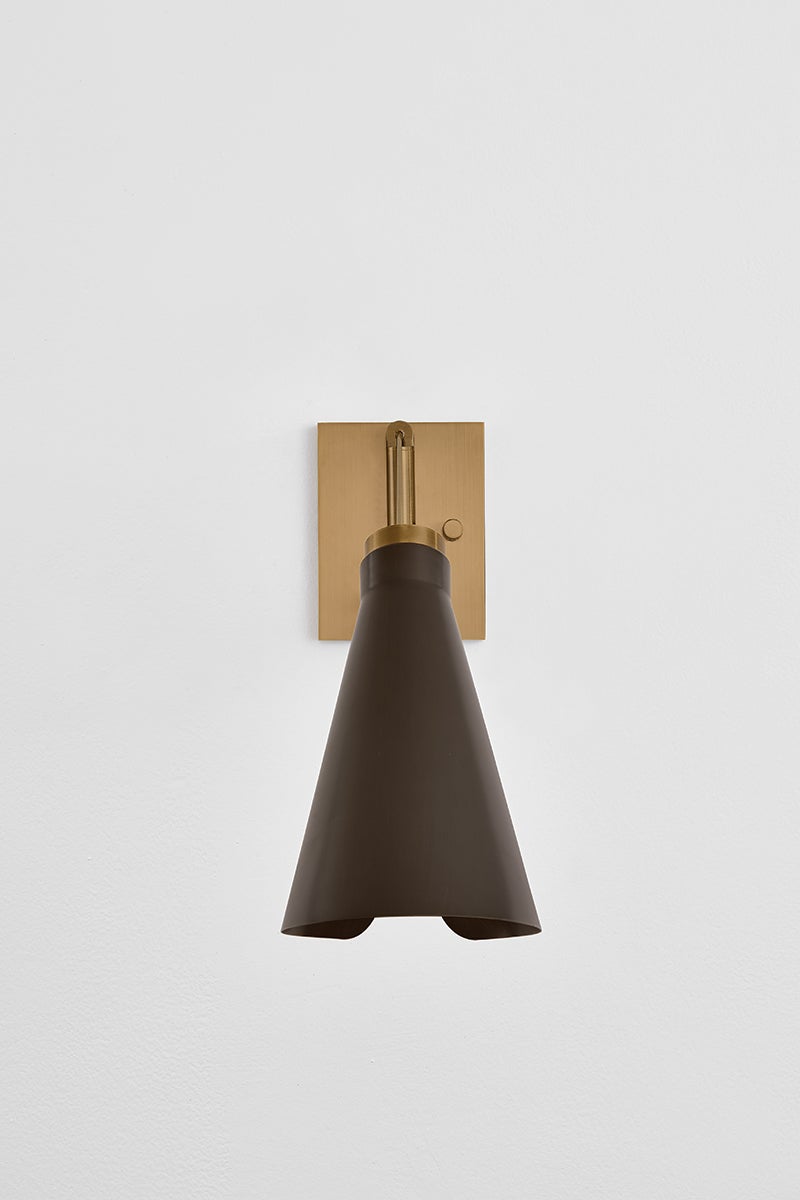 Andersen Wall Sconce 14" High by Troy Lighting - Industrial Patina Brass and Bronze Finish