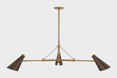 Andersen 3-Light Chandelier by Troy Lighting, Mid-Century Industrial Style, Patina Brass and Bronze Finish