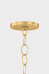 Mitzi April Pendant Ceiling Light - Natural Woven Shade, Dimmable, Adjustable Height, Aged Brass