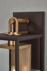 Troy Lighting Arnold Medium Exterior Wall Sconce, True Bronze & Patina Brass, ETL Wet Rated, Dimmable