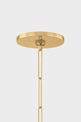 Mitzi Ashby Chandelier H1020704-AGB - Aged Brass, 4 Candle Lights, Adjustable Height, Dimmable