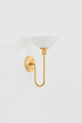 Mitzi Aster Wall Sconce H1016101-AGB - Art Deco Design, Aged Brass, Glass Shade, Dimmable Lighting