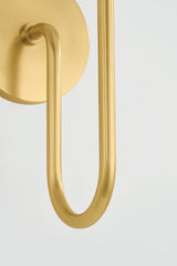 Mitzi Aster Wall Sconce H1016101-AGB - Art Deco Design, Aged Brass, Glass Shade, Dimmable Lighting