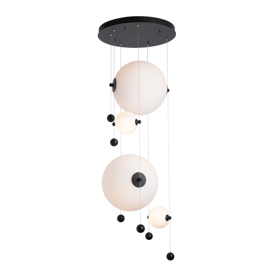 Hubbardton Forge Abacus 4-Light Round LED Pendant Light - Customizable Finishes, Dimmable, Energy Efficient