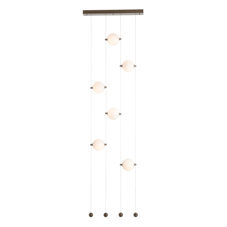 Hubbardton Forge Abacus 6-Light Ceiling-to-Floor LED Pendant, Dimmable, Energy Efficient, UL Damp Rated