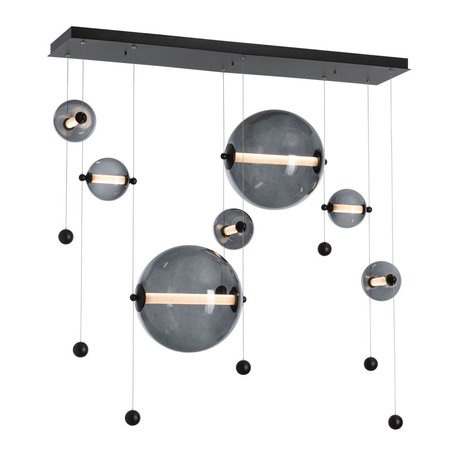 Hubbardton Forge Abacus 7-Light Double Linear LED Pendant, Adjustable Height, Energy Efficient