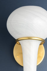 Adams Corner Sconce 12.5"H by Hudson Valley Lighting - Upside-Down Pear-Shaped Glass Shade, Dimmable