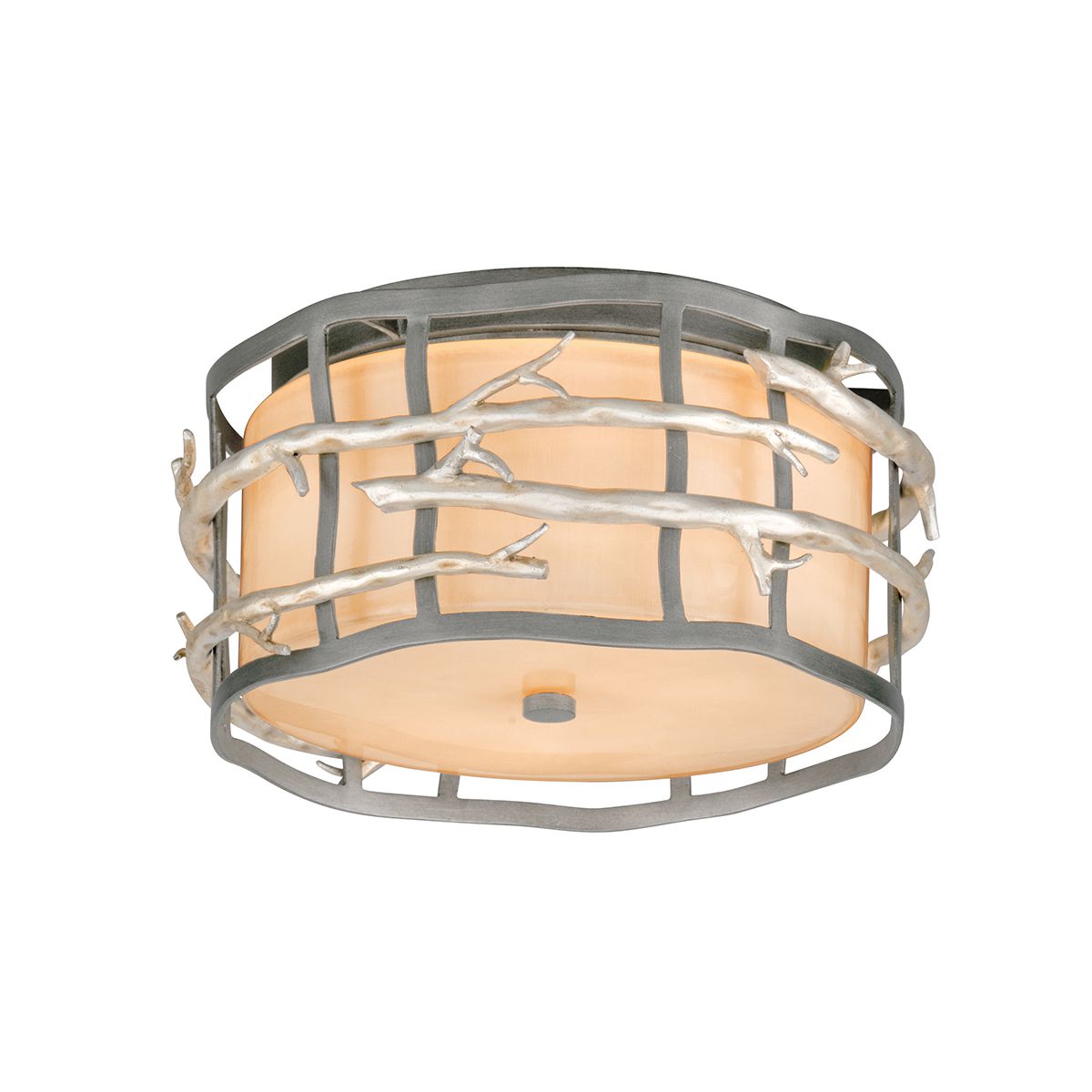 Adirondack Ceiling Light by Troy Lighting, 4 E12 Candelabra Sockets, Warm Silver Leaf Finish