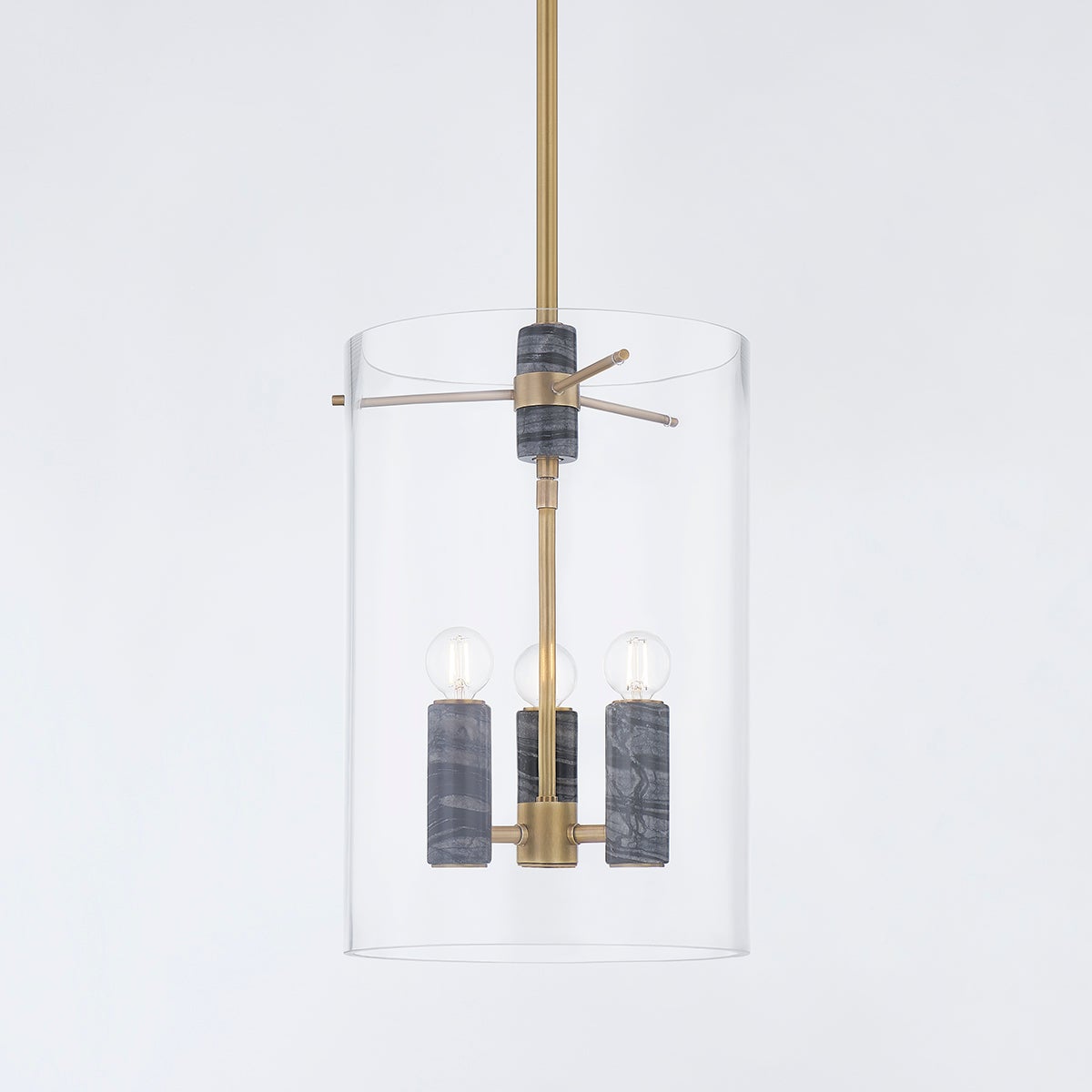 Corbett Lighting Adonis Lantern 359-13-VB, Vintage Brass, Clear Glass, 3 Candelabra Bulbs, Dimmable