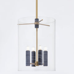 Adonis Large Lantern 4-Light with Adjustable Height, Vintage Brass Finish, Dimmable, UL Damp Rated