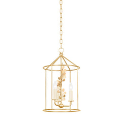 Adrienne Lantern by Troy Lighting – Vintage Gold Leaf, Dimmable, 21" Hanging Fixture, UL Damp Rated