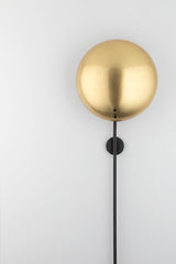 Afton Plug-In Sconce 1-Light Fixture in Aged Old Bronze, Mid-Century Design, UL Damp Rated