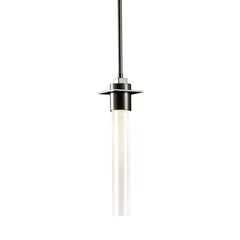 Airis Small Mini Pendant Light by Hubbardton Forge, 17.1" High, Dimmable, Clear Seeded Glass, Various Finishes