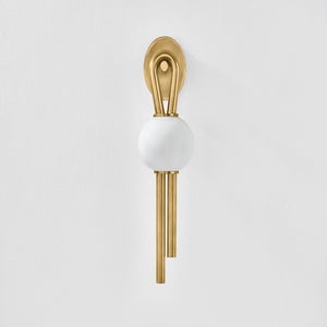 Ala Sconce by Corbett Lighting 459-01-VB, Vintage Brass Finish, LED, Dimmer, 2700K Warm Light