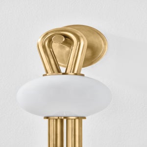 Ala Sconce by Corbett Lighting 459-01-VB, Vintage Brass Finish, LED, Dimmer, 2700K Warm Light