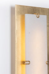 Alexandrite Sconce by Corbett Lighting, Vintage Gold Leaf, Dimmable LED, Alabaster Shade, 19.75" High