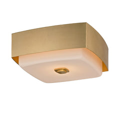 Allure Square Ceiling Light 13” Opal Glass Shade & Gold Leaf Finish, Dimmable, Energy Efficient C5671-GL