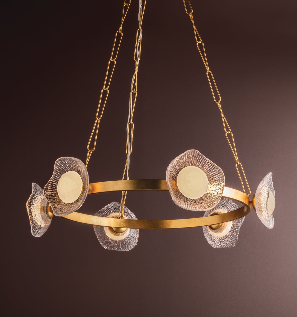 Almandine 6-Light Chandelier by Corbett Lighting - Vintage Gold Leaf, Dimmable, 2400 Lumens