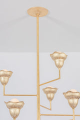 Alora 9-Light Chandelier by Hudson Valley Lighting - Vintage Gold Leaf & White Plaster Finish