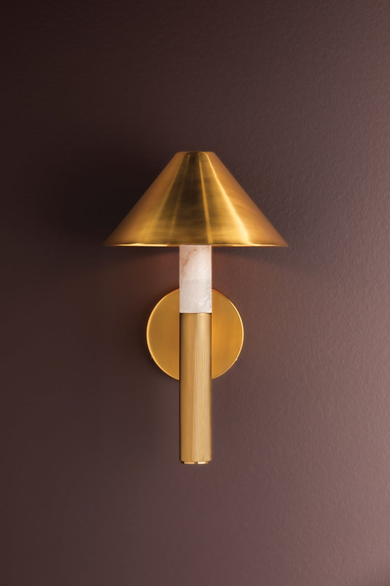 Corbett Lighting Altona Wall Sconce 491-01-VB, Vintage Brass, Dimmable, 16.75"H x 10"W x 10.75"E