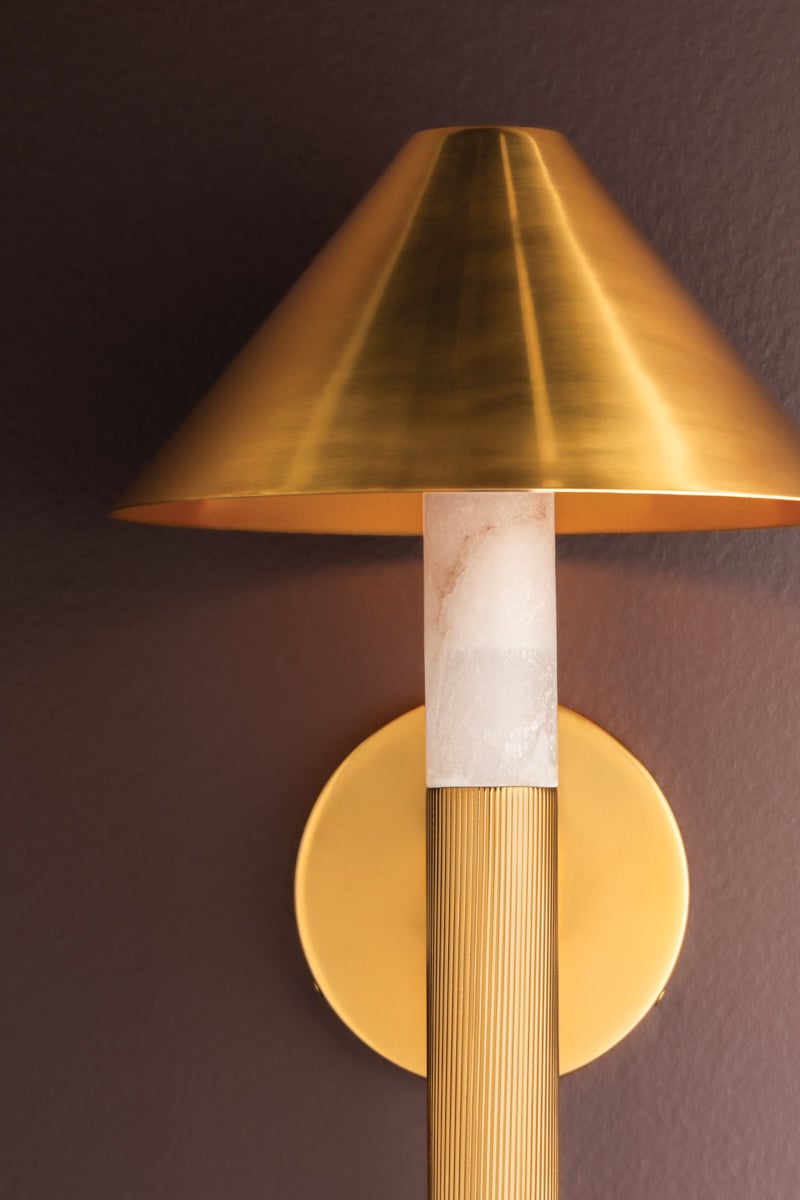 Corbett Lighting Altona Wall Sconce 491-01-VB, Vintage Brass, Dimmable, 16.75"H x 10"W x 10.75"E