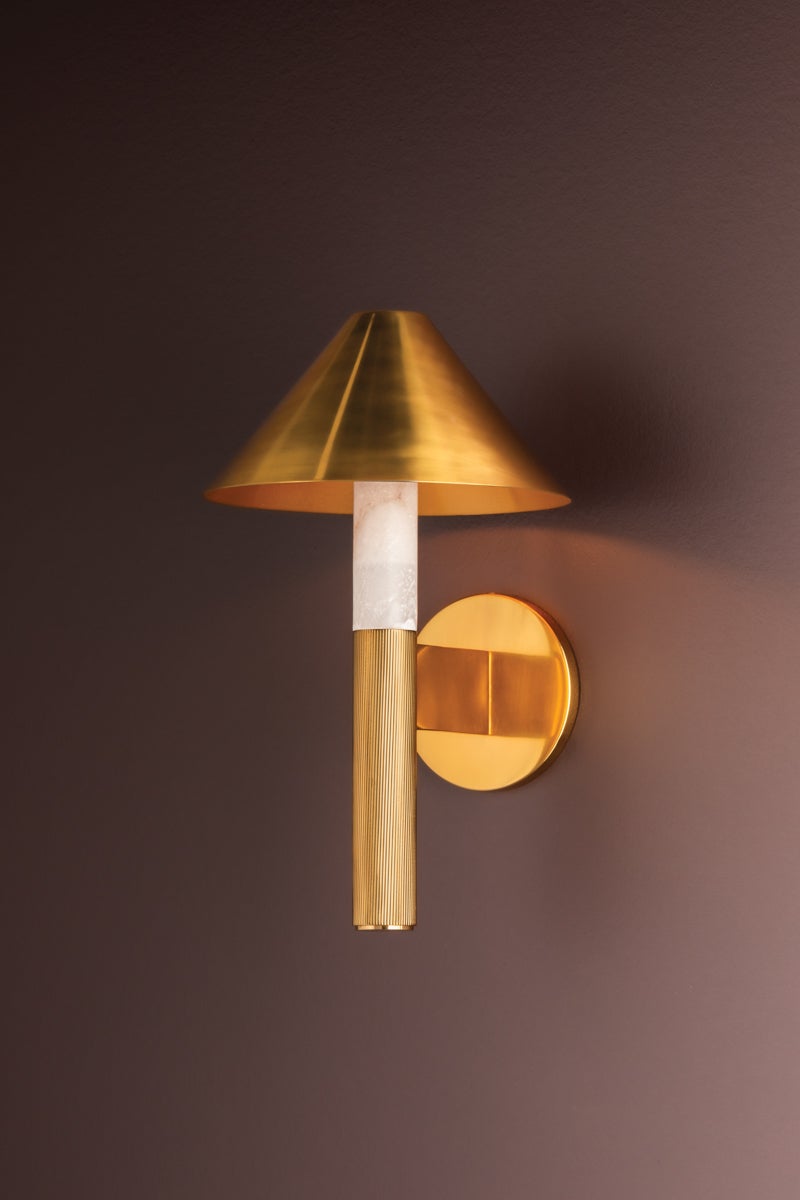 Corbett Lighting Altona Wall Sconce 491-01-VB, Vintage Brass, Dimmable, 16.75"H x 10"W x 10.75"E