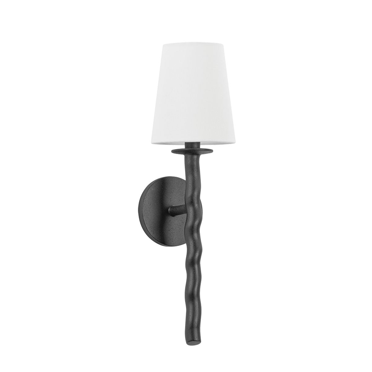 Alvaro Wall Sconce 19.25" Height by Troy Lighting - Dimmable, Off-White Linen Shade, Contemporary Design