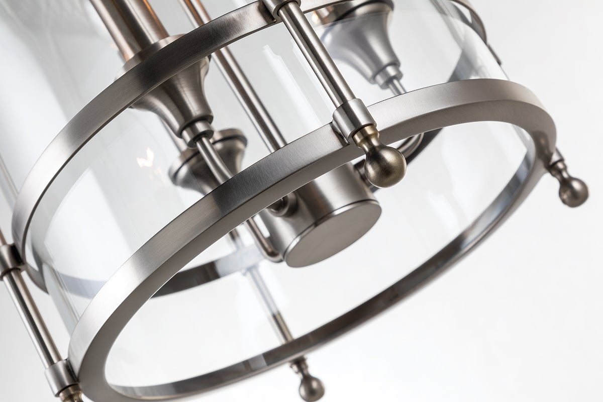 Amelia Lantern 3-Light Pendant by Hudson Valley Lighting in Antique Nickel with Dimmable Feature