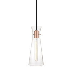 Mitzi Anya 1-Light Pendant, Adjustable Height, Dimmable Glass Shade, Aged Brass/Nickel/Copper Finish