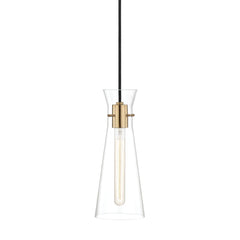 Mitzi Anya 1-Light Pendant, Adjustable Height, Dimmable Glass Shade, Aged Brass/Nickel/Copper Finish