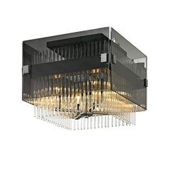 Apollo Ceiling Light by Troy Lighting, 4-Bulb Flush Mount with Dimmable Function, Smoke Glass, Bronze & Chrome