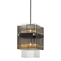 Apollo Pendant Light by Troy Lighting, Smoke Glass & Bronze Finish, Adjustable Height, Dimmable