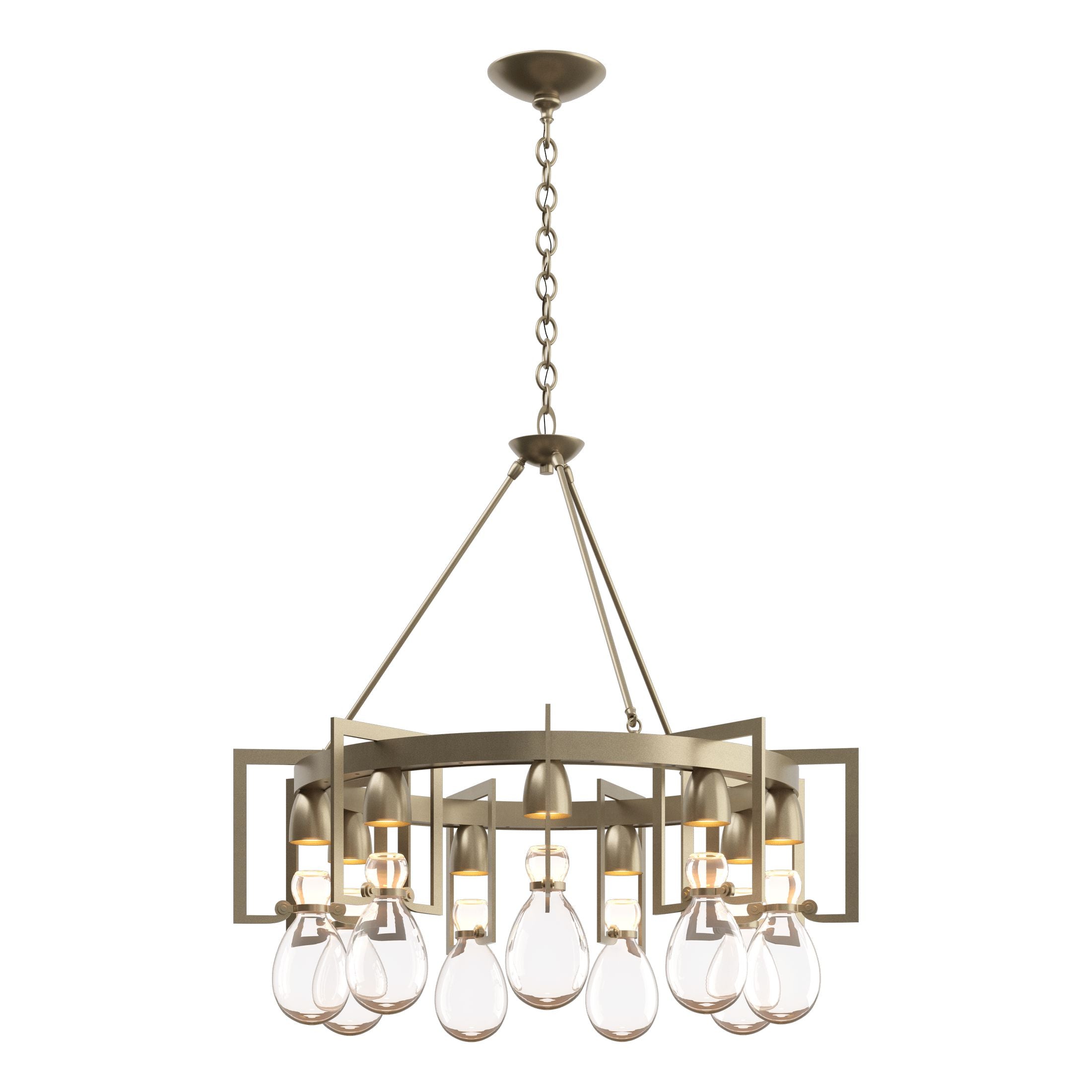 Apothecary Circular Chandelier 9-Light by Hubbardton Forge - Dimmable, Versatile Design, UL Damp Rated