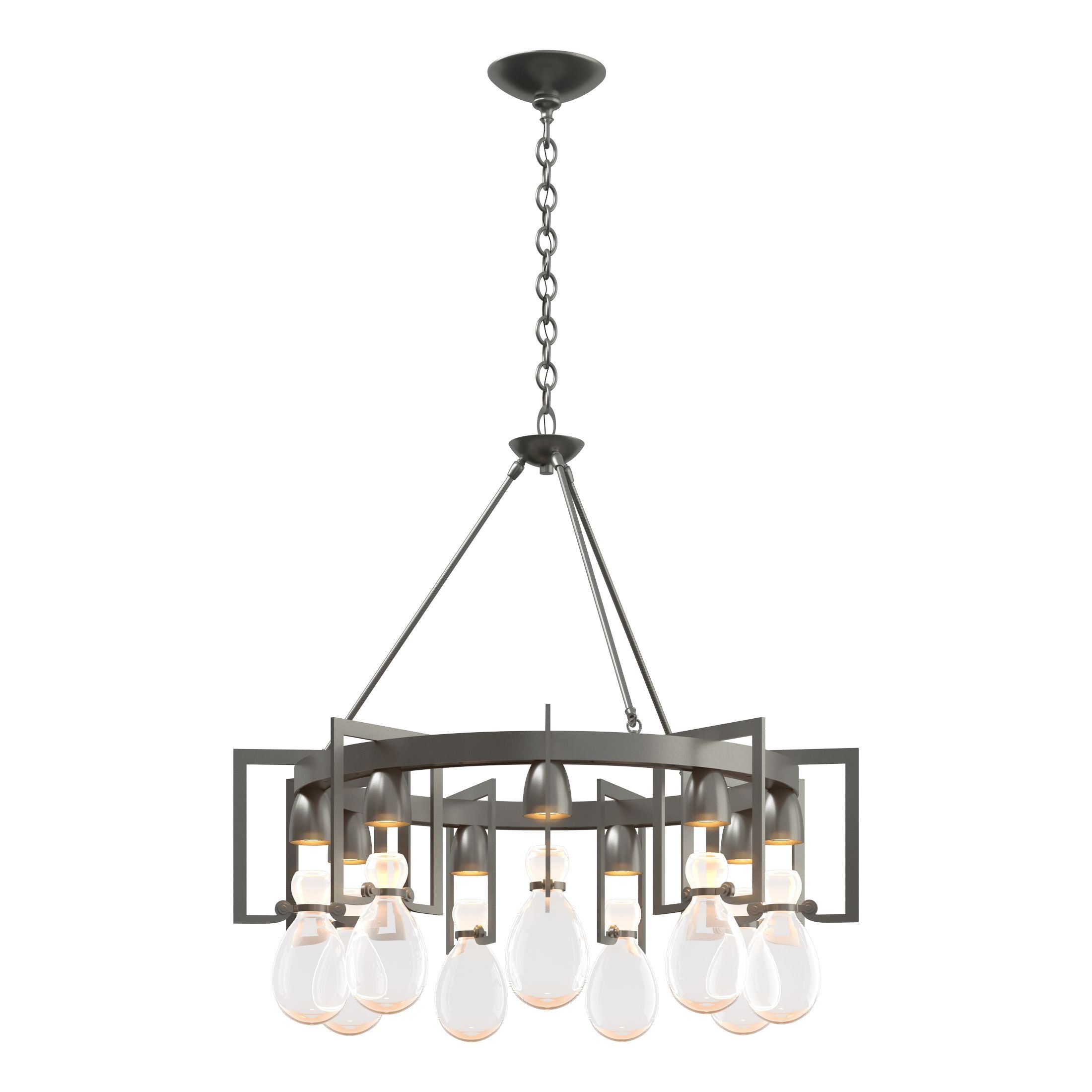 Apothecary Circular Chandelier 9-Light by Hubbardton Forge - Dimmable, Versatile Design, UL Damp Rated