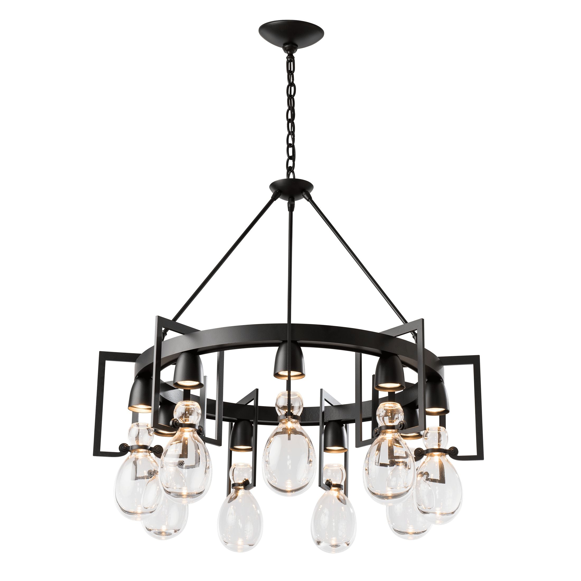 Apothecary Circular Chandelier 9-Light by Hubbardton Forge - Dimmable, Versatile Design, UL Damp Rated