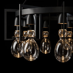 Apothecary Circular Chandelier 9-Light by Hubbardton Forge - Dimmable, Versatile Design, UL Damp Rated