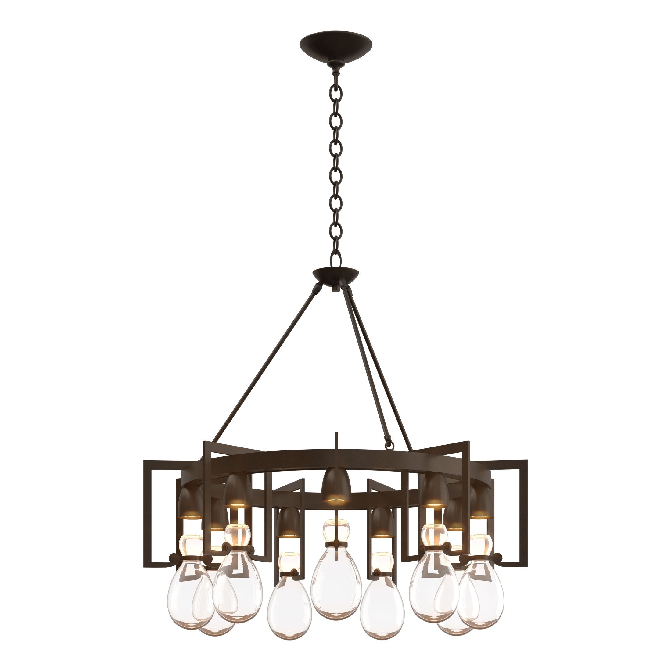 Apothecary Circular Chandelier 9-Light by Hubbardton Forge - Dimmable, Versatile Design, UL Damp Rated